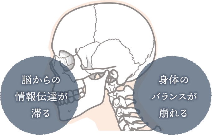「脳からの情報伝達が滞る」「身体のバランスが崩れる」